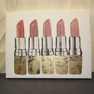 Canvas Print 5 Shades of Pink Lipstick